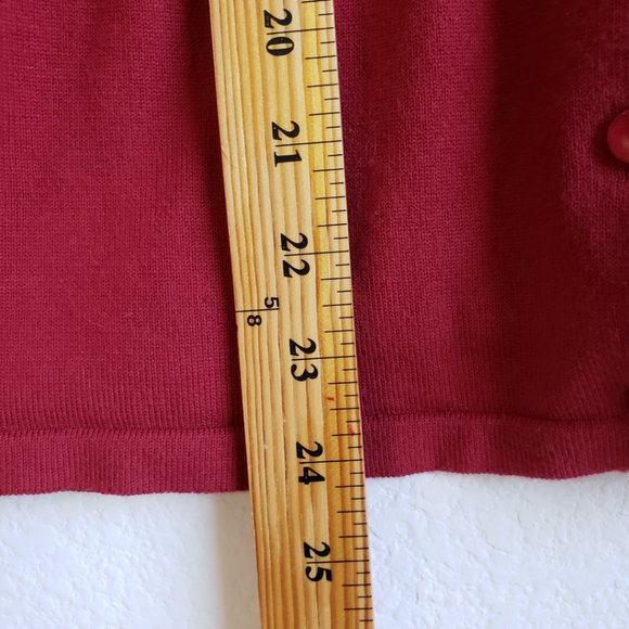 Bamboo Traders Burgundy Womens Cardigan fitted waist  3/4" Sleeve Size Small - Picture 9 of 11
